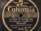 78 RPM EDIT PIAF la vie en rose COLUMBIA DF 3152 / 1ST FRENCH PRESSING
