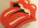 1984 PROMO ROLLING STONES LOGO LIP SHAPE 45 RPM-SHE WAS HOT/THINK I'M GOING MAD