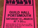 Man Original Concert Tour Gig Poster Guildhall Portsmouth 1976