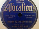 BUMBLE BEE SLIM VOCALION 03929 BLUES 78 RPM E- MEMPHIS MINNIE CASEY BILL WELDON