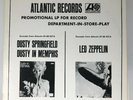 LED ZEPPELIN Atlantic DUSTY SPRINGFIELD Department Store Promo LP RECORD Memphis