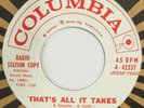 CAROL CONNORS That’s All it Takes COLUMBIA 45 popcorn teen NM HEAR
