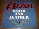 Saxon-Denim and leather LP,Parlophone UK 1981,blue vinyl,9 Tracks,excellent