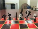 Music Note Chess Token Set  Get Treble; Bass Clef with Half and 16th Note Pieces
