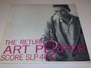ART PEPPER LP The Return of Art Pepper Original SCORE MONO 1957 rare JAZZ VG+