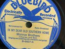 Bluebird 6607 Monroe Brothers FOGGY MOUNTAIN TOP  1936  78rpm  EE+ Charlotte NC