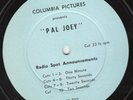 PAL JOEY Frank Sinatra Columbia Radio Spot Announcements  with cue sheets