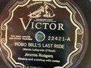 Victor 22421 Jimmie Rodgers HOBO BILLS LAST RIDE 78 rpm Country 1929 EE+ NOLA