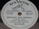 HARRY BELAFONTE 1961 “Sweetheart from Venezuela/Angelina” PROMO 78 RPM BRAZIL