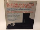 Sviatoslav Richter At Carnegie Hall All Beethoven Program Recorded Live Vinyl LP