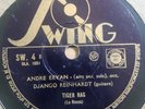 django reinhardt & andre ekyan- tiger rag / pennies from heaven- swing 78 RPM
