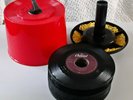 Vintage Red Tote 45 RPM Record Single Carrier With Records & Adaptors