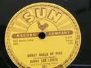 78 RPM Jerry Lee Lewis SUN 281 Great Balls Of Fire / You Win Again  E+