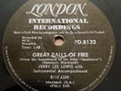 JERRY LEE LEWIS   Great balls of fire   RARE SOUTH AFRICAN 78 rpm PD.8132
