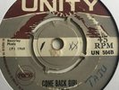 Slim Smith Everybody Needs Love / Junior Smith; Come Back Girl UNITY UN 504 1968