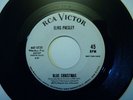 WLP ELVIS PRESLEY BLUE CHRISTMAS/WOODEN HEART 45 RCA VICTOR DJ PROMO 447-0720