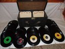 Vintage Wood Record Case 1950's w/ 100 45 R&R - Do-Wop Records 1950's & 1960's