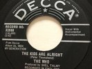 60's MOD The Who THE KIDS ARE ALRIGHT Decca 45 very rare Canadian pressing NM