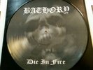 BATHORY DIE IN FIRE PICTURE DISC LP yellow goat,return,under the sign,blood fire