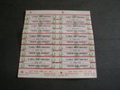 SHEET OF 10 CHRISTMAS UNUSED JUKE BOX TITLE STRIPS FROM 1957, BURL IVES, HOLLY J