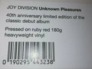 JOY DIVISION - UNKNOWN PLEASURES -40th ANNIVERSARY LIMITED RED VINYL LP ALBUM
