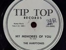 THE HARPTONES - 78 - My Memories Of You / High Flyin' Baby - Tip Top 401 - VG+