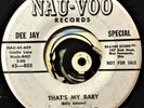 Billy Adams & The Rock-A-Teers 45 Ohio Rock 1959 Autographed That's My Baby VG+