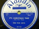 THE FIVE KEYS doo-wop 78 IT'S CHRISTMAS TIME b/w OLD MACDONALD vg+ / vg++ RJ 534