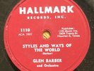 GLEN BARBER Styles And Ways Of The World 78 on Hallmark 1110 TX rockabilly E+