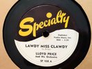 Rock & Roll 78 RPM LLOYD PRICE - Lawdy Miss Clawdy/Mailman Blues SPECIALTY 428