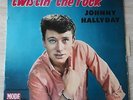 label blanc RARE 33T AVEC  LANGUETTE JOHNNY HALLYDAY TWISTIN' THE ROCK 1ER PRESS