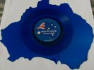 MEN AT WORK : Down Under : UK shaped picture disc blue vinyl record 1981 EPIC
