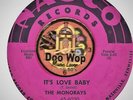 MONORAYS IT'S LOVE BABY GROUP DOO WOP SOUL  R&B 45 RPM RECORD