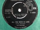 THE BEATLES -All You Need Is Love- No TV Reference/4 Prong Centre UK (Vinyl)