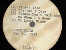 Gene Krupa VINTAGE LP ACETATE 1955 TV Jazz Caravan WMGM 1953 Radio Broadcast EX