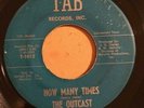 THE OUTCAST How Many Times / Tender Lovin' 45 on TAB Texas Garage HEAR
