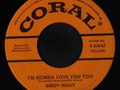 BUDDY HOLLY: I'm Gonna Love You Too / Listen To Me 45 Rockabilly