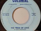 The Zephyrs - The Price of Love / Take Her Back 45 Colonial Garage  Rock VG