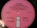 KING CRIMSON - IN THE COURT OF THE CRIMSON KING LP RARE UK 1ST PRESS PINK ISLAND