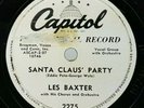 Les Baxter Santa Claus' Party Hang Your Wishes On Tree 78 rpm Capitol 2275 Promo