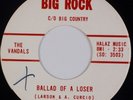 THE VANDALS: Ballad of A Loser BIG ROCK ’66 Garage Surf Rock 45 NM Rare HEAR