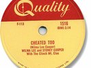 WILMA LEE & STONEY COOPER Country 78 RPM Record. Cheated Too. E+