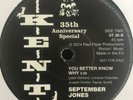 SEPTEMBER JONES - YOU BETTER KNOW WHY KENT 6TS NORTHERN SOUL VINYL45