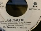 ELVIS PRESLEY RARE All That I’m , SPINOUT WHITE LABEL PROMO 45 Excellent Con