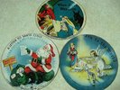 THREE Vintage Cardboard Voco 78 rpm Picture Disk Children's Christmas Songs