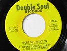 E RODNEY JONES-RIGHT ON /CHIKEN ON DOWN ON DOUBLE SOUL FUNK 45-NM, HEAR