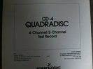 Cd-4 Quadradisc 4-channel/2-channel Test Record LP NM Audiophile