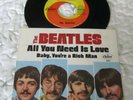 The Beatles-All You Need Is Love/Baby You're A Rich Man-Vinyl 45 with Pic Sleeve