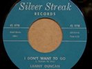 LANNY DUNCAN I Don't Want To Go & Power Of Love 1963 stock copy vinyl 7