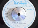 HARD PSYCH ROCK 45 - SNIPER - STATE OF DEPRESSION Acetate Unknown ? VG+ Hear